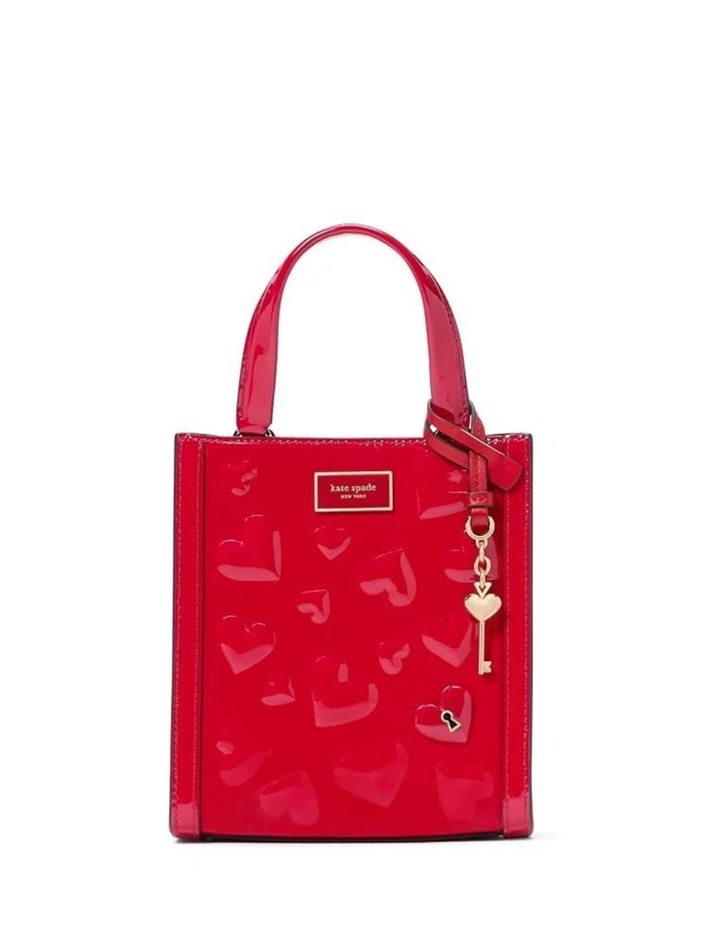 kate spade new york Key To My Heart Embossed Patent Leather Manhattan Mini Tote